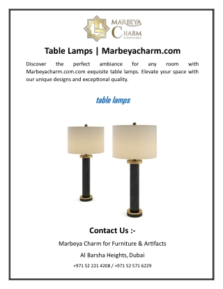Table Lamps  Marbeyacharm.com