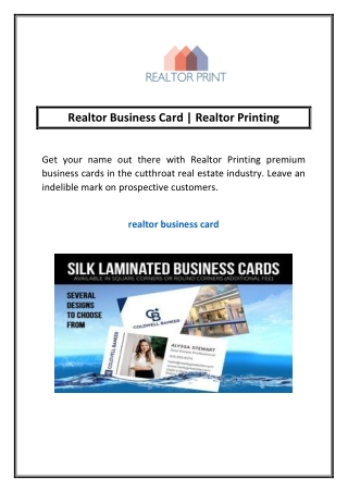 Realtor Business Card | Realtor Printing