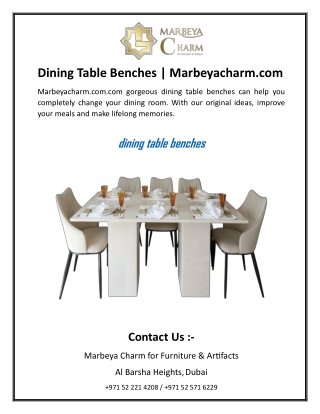 Dining Table Benches  Marbeyacharm.com