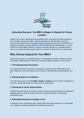 Unlocking Success_ Top MBA Colleges in Gujarat for Future Leaders