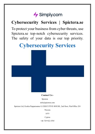 Cybersecurity Services  Spictera.se
