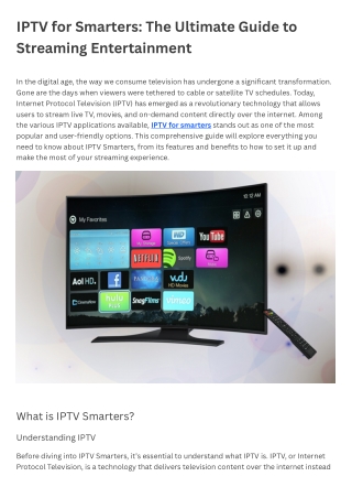 iptv for smarters the ultimate guide to streaming