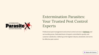 extermination parasitex your trusted pest control