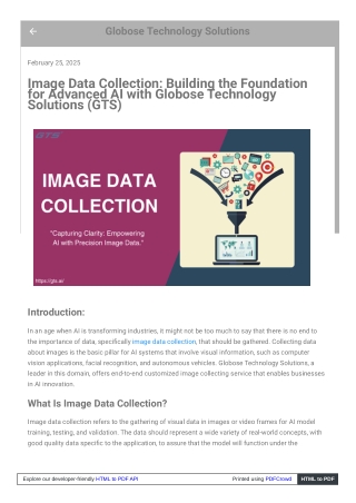 Image Data Collection Building the Foundation for Advanced AI with Globose Technology Solutions (GTS)