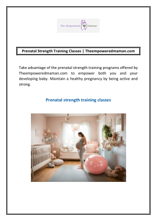 prenatal strength training classes