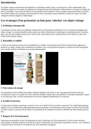 Les avantages d'un présentoir en bois pour valoriser vos objets vintage