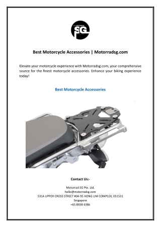 Best Motorcycle Accessories | Motorradsg.com