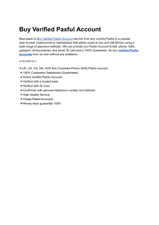 How To Buy Verified Paxful Account IN 2025