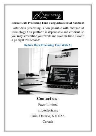 Reduce Data Processing Time Using Advanced AI Solutions