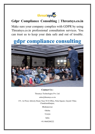 Gdpr Compliance Consulting  Threatsys.co.in