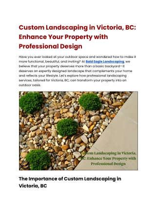 Custom Landscaping in Victoria, BC_ Enhance Your Property with Professional Design