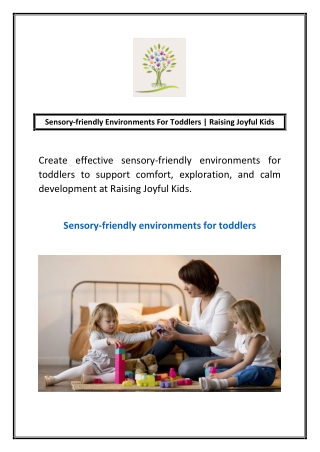 Sensory-friendly Environments For Toddlers | Raising Joyful Kids