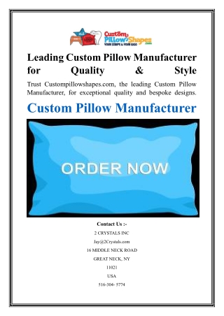 Leading Custom Pillow Manufacturer for Quality & Style
