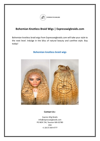 Bohemian Knotless Braid Wigs | Expresswigbraids.com