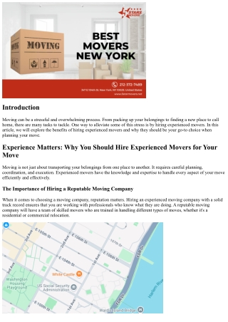 Experience Matters: Why You Should Hire Experienced Movers for Your Move