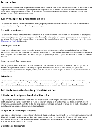 Les tendances actuelles des présentoirs en bois dans le monde du commerce