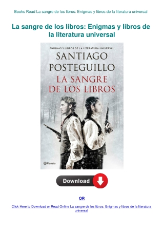Books Read La sangre de los libros Enigmas y libros de la literatura universal