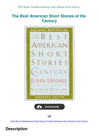 PDF Books The Best American Short Stories of the Century