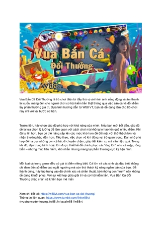 Vua Bắn Cá Đổi Thưởng_ Vũ Khí Nào Tốt Nhất Tại W88 VT