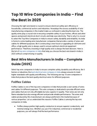 Top Wire Companies in India 2025 | Best Wire Brands in India