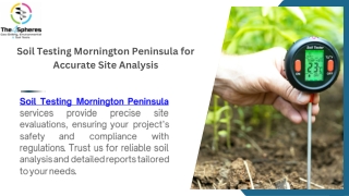 Residential Soil Testing Melbourne for Site Safety