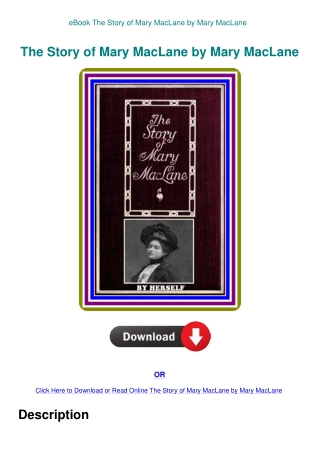 eBook The Story of Mary MacLane by Mary MacLane