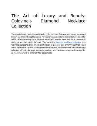 The Art of Luxury and Beauty_ Goldvine’s Diamond Necklace Collection