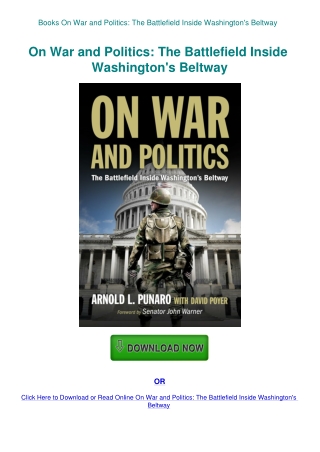 Books On War and Politics The Battlefield Inside Washington's Beltway