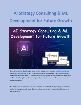 ai strategy consulting ml