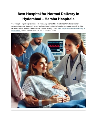 Best Hospital for Normal Delivery in Hyderabad – Harsha Hospitals