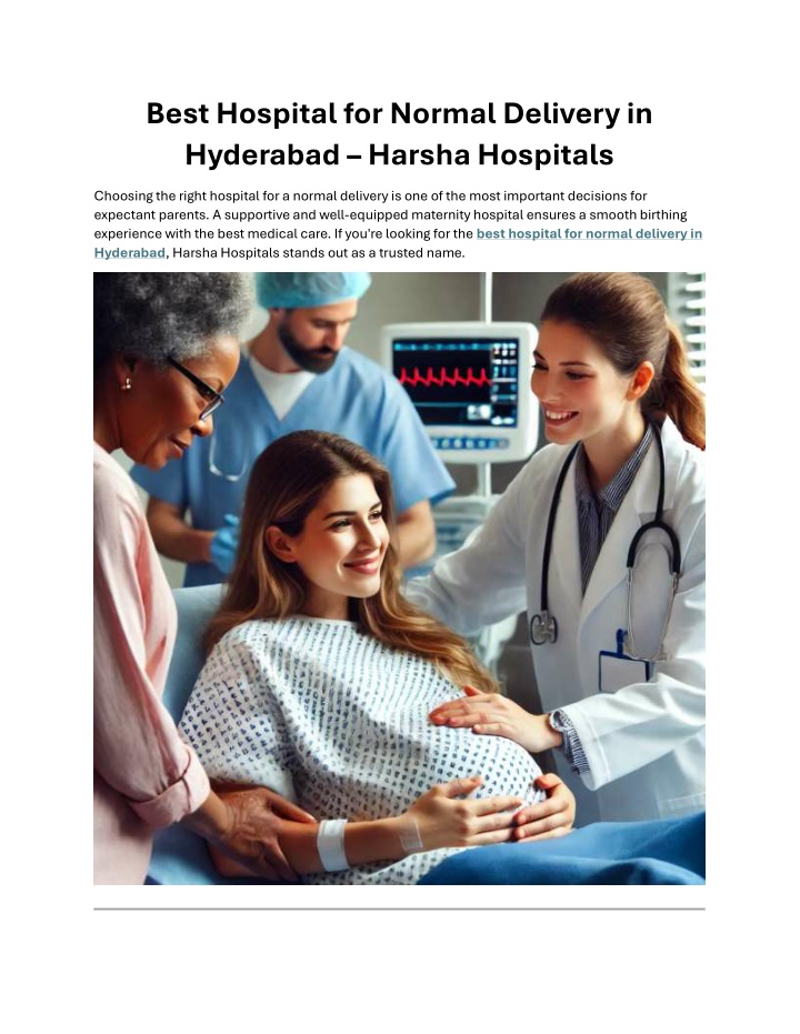 best hospital for normal delivery in hyderabad