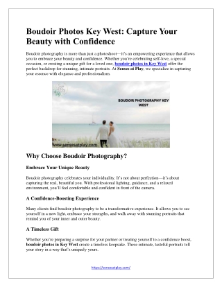 Boudoir Photos Key West Capture Your Beauty with Confidence