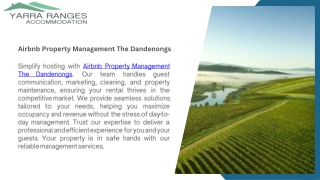 airbnb property management the dandenongs