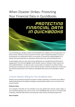 when disaster strikes protecting your financial