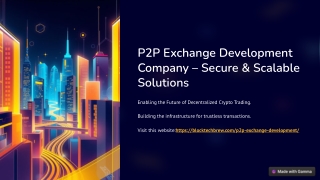 Custom P2P Exchange Development Services by Blocktechbrew – Secure & Scalable