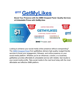 Boost Your Presence with the SMM Cheapest Panel_ Quality Services at Unbeatable Prices with GetMyLikes (1)