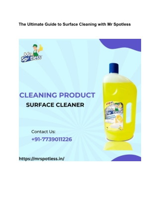 the ultimate guide to surface cleaning with
