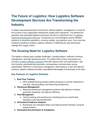 the future of logistics how logistics software