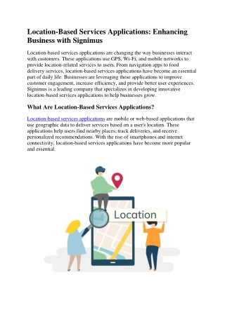 Location-Based Services Applications- Enhancing Business with Signimus