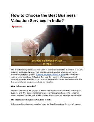 Business valuation services in india - Google Docs