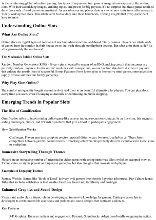 Exploring the  Best  Fads in Popular  Online Slots: What  Users  Required to  Le