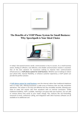 the benefits of a voip phone system for small