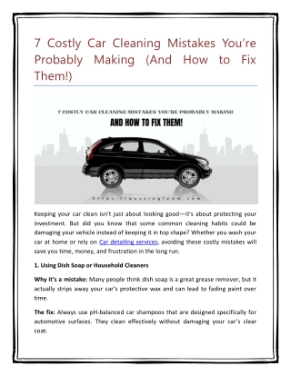 7 Costly Car Cleaning Mistakes You’re Probably Making (And How to Fix Them!)