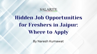 hidden job opportunities for freshers in jaipur