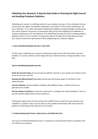 publishing your research a step by step guide