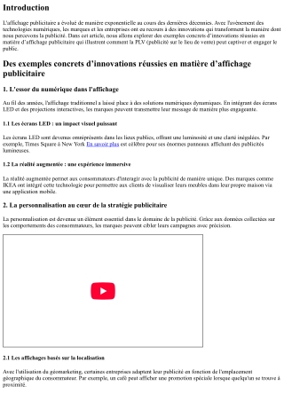 Des exemples concrets d’innovations réussies en matière d’affichage publicitaire