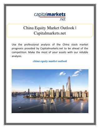 China Equity Market Outlook | Capitalmarkets.net