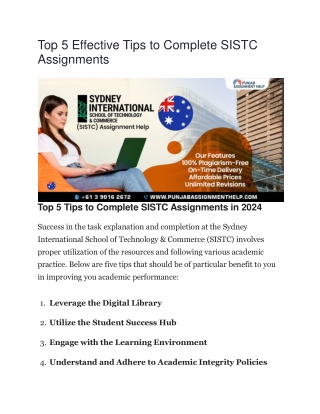 top 5 effective tips to complete sistc assignments