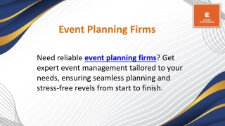 Event Planning Firms