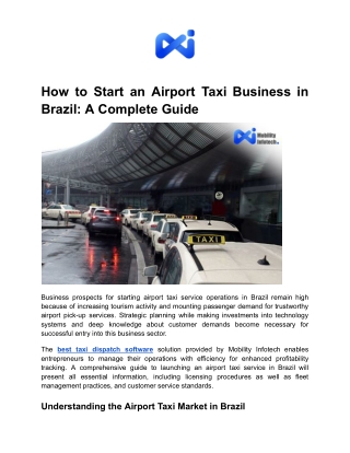 How to Start an Airport Taxi Business in Brazil_ A Complete Guide